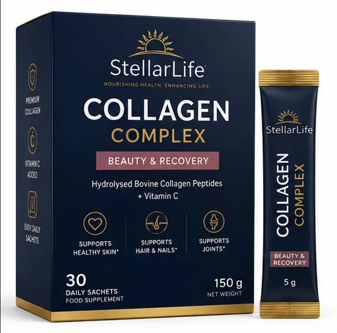 StellarLife Daily Collagen Peptides + Vitamin C Powder Strip 30x5g Sachets