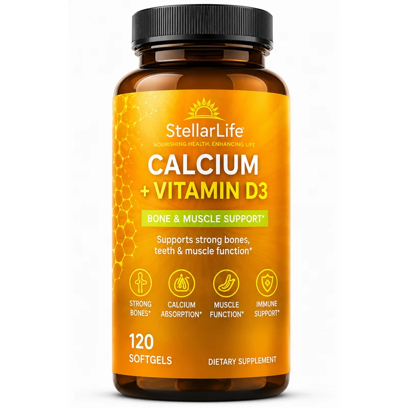 StellarLife Calcium + D3 120 Soft Gel Capsules