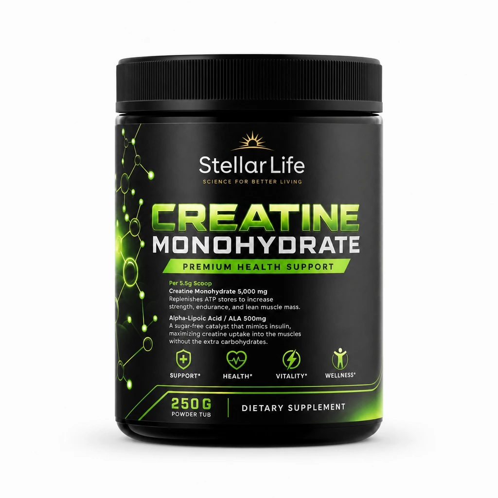 StellarLife Creatine Monohydrate 250g Powder Tub