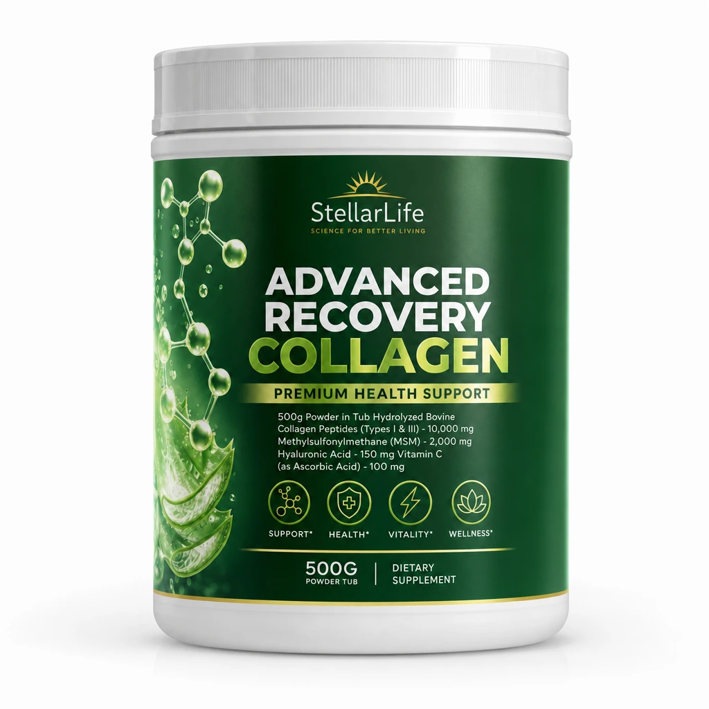 StellarLife Advanced Recovery Collagen 500g Powder Tub